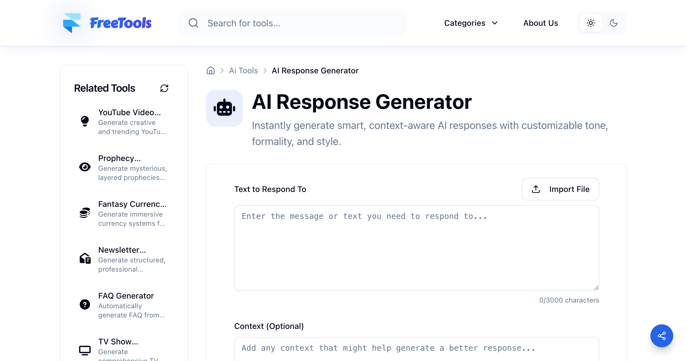 AI Response Generator - Free Online Tool | Free Tools