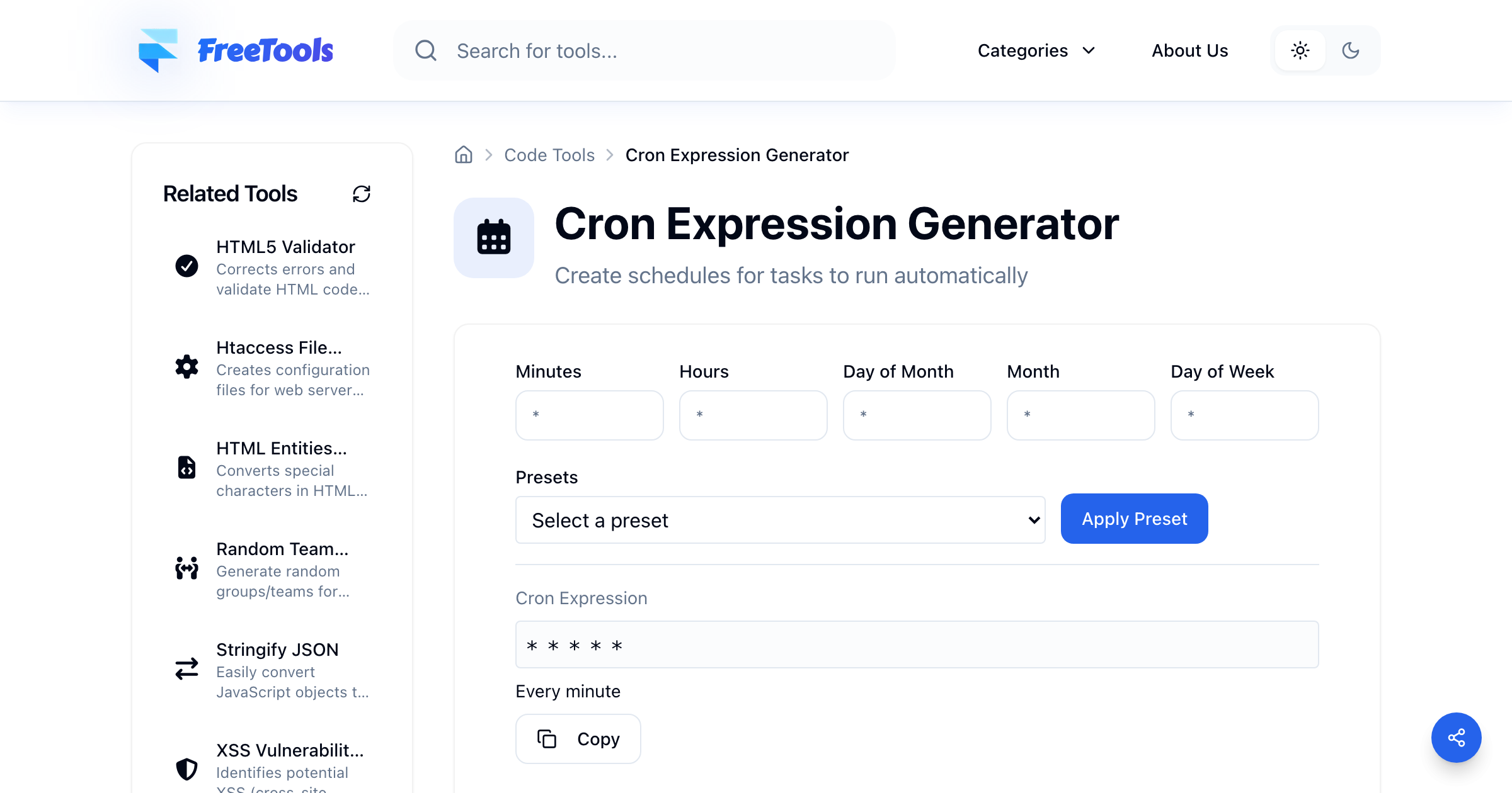 Cron Expression Generator - Free Online Tool | Free Tools