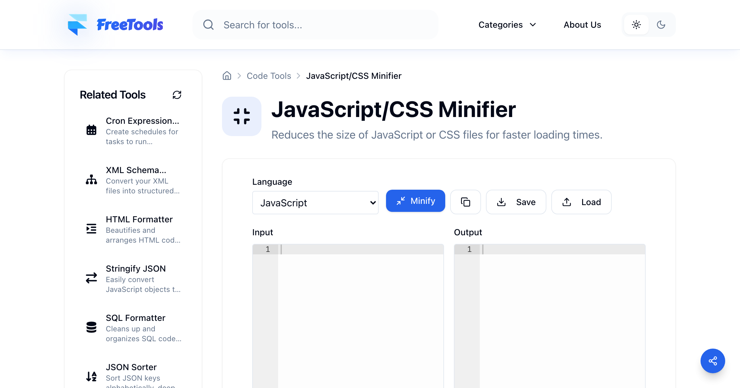 JavaScript/CSS Minifier - Free Online Tool | Free Tools