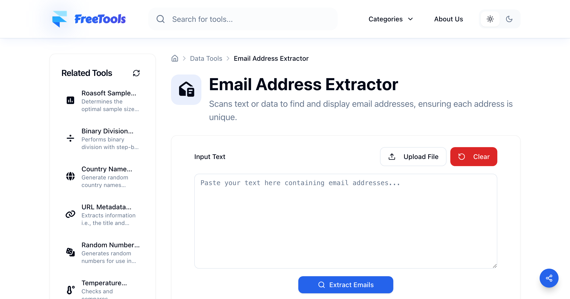 Email Address Extractor - Free Online Tool | Free Tools