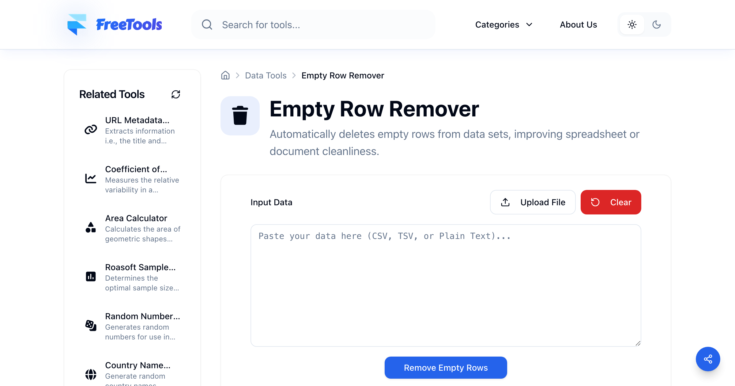 Empty Row Remover - Free Online Tool | Free Tools